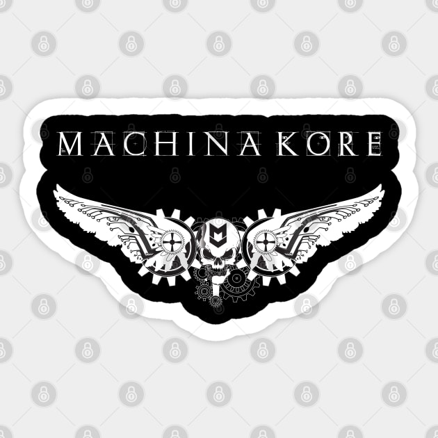Winged Skull - Custom Back Print "Comac" Sticker by Machina Kore